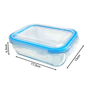 Pote Hermético De Vidro Retangular Com Tampa 640Ml - Eco3576 - Hasiera