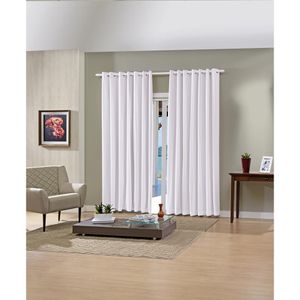 Cortina Pratika 420X250 Lisa Cromo Branca Bella janela