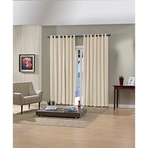 Cortina Pratika 420X250 Lisa Cromo Areia Bella janela