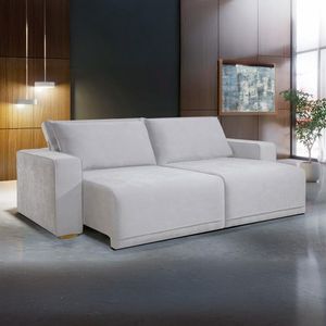 Sofá Pollo 220cm Cinza 9004 Leodecor