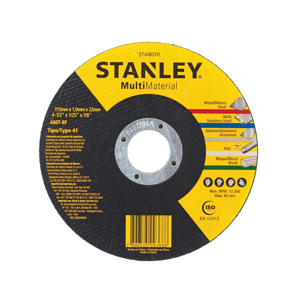 Encontraproduto.com.br - Disco de Corte Multimaterial 115x1,0x22mm Sta8070 - Stanley