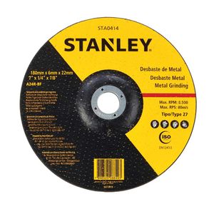 Disco Abrasivo Desbaste Metal 7X1/4X7/8 Stanley