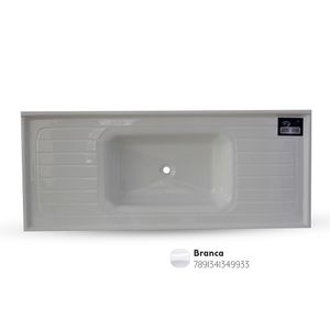 Pia de Mármore Sintético 120X50cm Branca Fibrasol