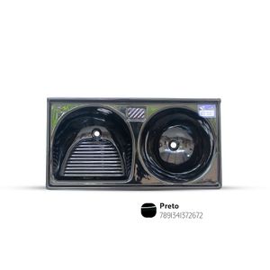 Tanque de Mármore Sintético Duplo 100X53cm Preto Fibrasol