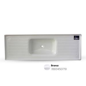 Pia de Mármore Sintético 150X50cm Branca Fibrasol