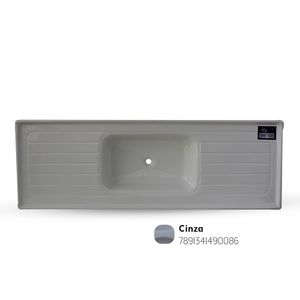 Pia de Mármore Sintético 150X50cm Cinza Fibrasol