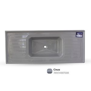 Pia de Mármore Sintético 120X50cm Cinza Fibrasol