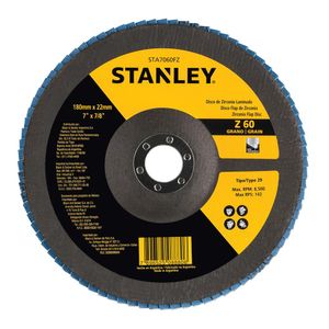 Disco Flap De Zirconia 180X22 23Mm G60 Stanley