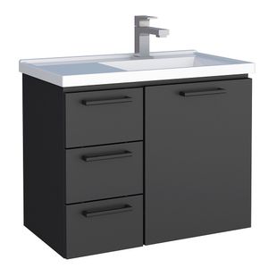 Gabinete Para Banheiro em Aço Preto Ameixa Cozimax