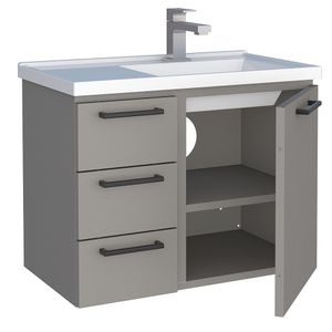 Gabinete Para Banheiro em Aço Cinza Ameixa Cozimax