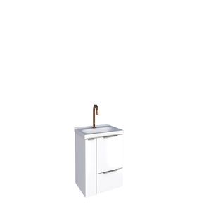 Gabinete Para Banheiro em Aço Com Lavatório Branco Caqui Cozimax