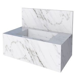 Bancada Para Banheiro  Porcelanato Polido Branco Milano Cozimax