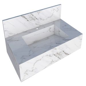 Bancada Para Banheiro  Porcelanato Polido Branco Milano Cozimax
