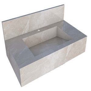 Bancada Para Banheiro  Porcelanato Polido Bege Milano Cozimax