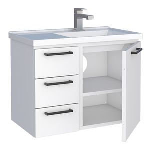 Gabinete Para Banheiro em Aço Branco Ameixa Cozimax