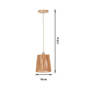 Pendente Bambu Flores 18CM Bege Bivolt - Gmh