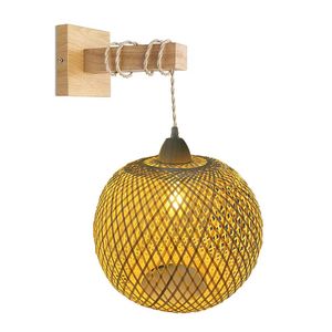 Arandela em Fibra de Bambu 30cm Bivolt Bege Nias - Gmh