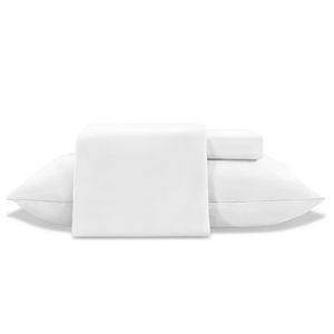 Lençol Toque De Seda Liso Jg Solteiro 3pcs Branco Jolitex