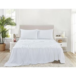 Lençol Toque De Seda Liso Jg Solteiro 3pcs Branco Jolitex