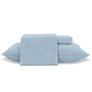 Lençol Toque De Seda Liso Jg King 4pcs Azul Jolitex