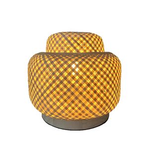 Luminaria De Mesa Bambu 25cm Bivolt Bege Bali Gmh