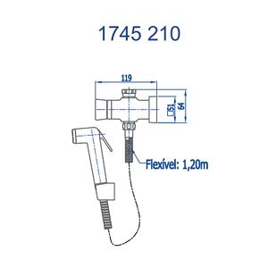 Ducha Higiência Com Derivador Para Caixa Acop Gat Abs Flexível C-210 1745 Fani