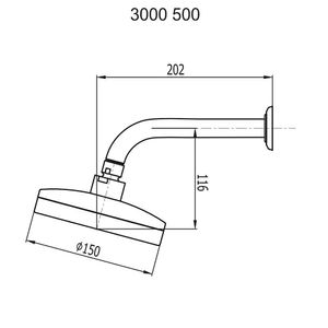 Chuveiro Articulado Parede Metal C-500 3000 Fani
