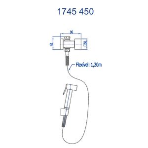Ducha Higiência Com Derivador Para Caixa Acop Gat Abs Flexível C-450 1745 Fani