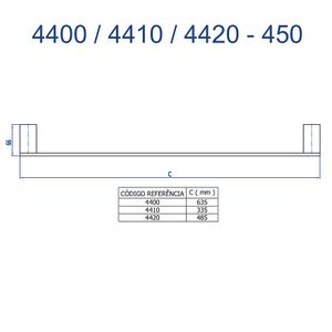 Porta Toalha Reto Longo C-450 4400 Fani
