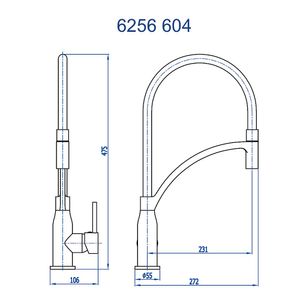 Misturador Monocomando Mesa Para Cozinha Bica Alta Gourmet C-604 6256 Fani