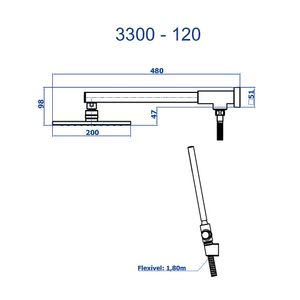 Chuveiro Articulado Com Desviador Metal Bk-120 3300 Fani