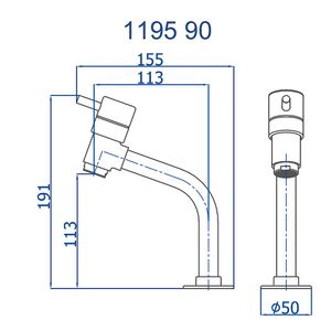 Torneira Para Lavatório Mesa Bica Baixa C90 1195 Fani