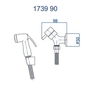 Ducha Higiênica Com Gat Metal Flexível Bk-90 1739 Fani