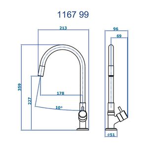 Torneira Para Pia Mesa Bica móvel Bk-99 1167 Fani