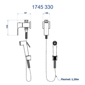 Ducha Higiência Com Derivador Para Caixa Acop Gat Abs Flexível Bk-330 1745 Fani