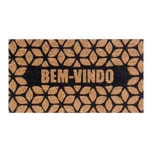 Capacho Em Formato Retângular 60x33Cm Com Superfície Em Fibra De Coco  E Base PVC Formas Geométricas Uzoo