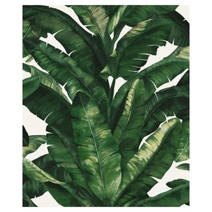 Papel De Parede Unique Un5049 Folhas Verde Com Rosa Rolo Fechado de 53cm x 10mts Edantex