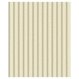 Papel De Parede Unique Un5065 Ripado Creme com Cinza Rolo Fechado de 53cm x 10mts Edantex
