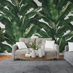 Papel De Parede Unique Un5049 Folhas Verde Com Rosa Rolo Fechado de 53cm x 10mts Edantex