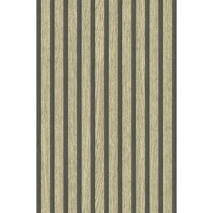 Papel De Parede Unique Un5066 Ripado Marfim com Grafite Rolo Fechado de 53cm x 10mts Edantex