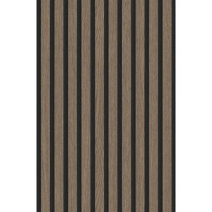Papel De Parede Unique Un5067 Ripado Bege com Preto Rolo Fechado de 53cm x 10mts Edantex