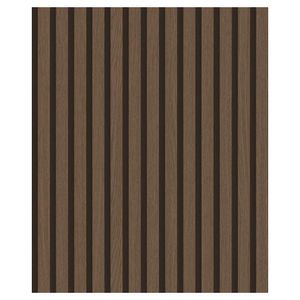 Papel De Parede Unique Un5068 Ripado Marrom com Preto Rolo Fechado de 53cm x 10mts Edantex