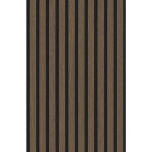 Papel De Parede Unique Un5068 Ripado Marrom com Preto Rolo Fechado de 53cm x 10mts Edantex