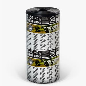 Lona Preta e Branca 8X50 C/40Kg 100 Micras Lonax