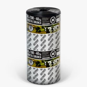Lona Preta e Branca 4X100 C/40Kg 100 Micras Lonax