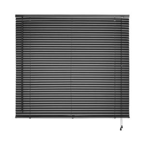 Persiana Horizontal Na Cor Cinza Escuro Em Metal E Plástico 120x130cm Atlas