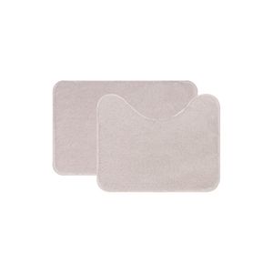 Jogo De Tapetes Para Banheiro Em Microfibra Soft Color 60X40/50X40CM Marfim Uzoo
