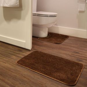 Jogo De Tapetes Para Banheiro Em Microfibra Soft Color 60X40/50X40CM Marrom Uzoo