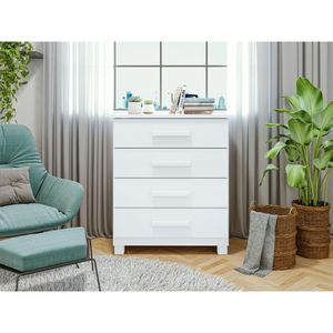 Cômoda Baião Branco Com 4 Gavetas Lopas