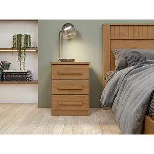 Mesa De Cabeceira Baião Amêndoa Clean Com 3 Gavetas Lopas
